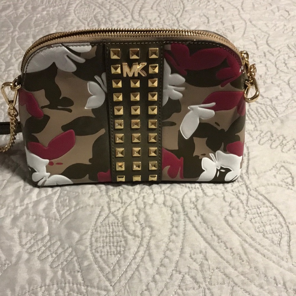Michael Kors camo/butterfly crossbody